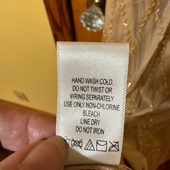 Roman's Sparkling Champagne Sleeveless Cocktail Dress With Gorgeous Beading - Picture 13 of 14